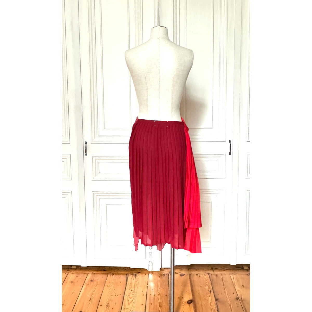 0 Artisanal SS 2001 Oversized Red Pleated Skirt
