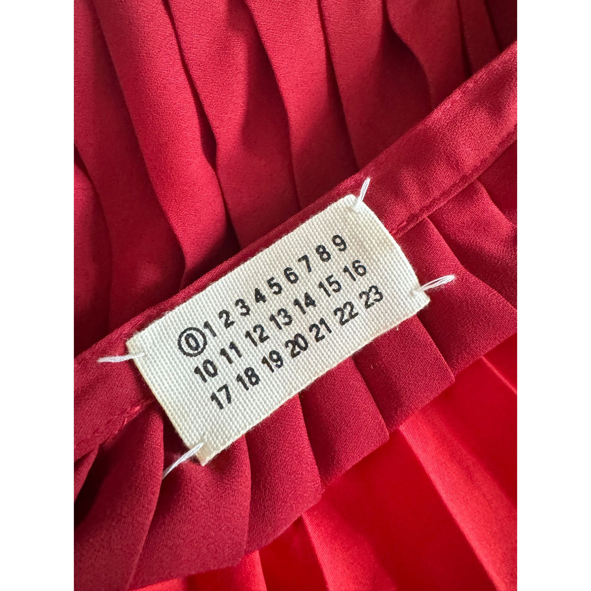 0 Artisanal SS 2001 Oversized Red Pleated Skirt