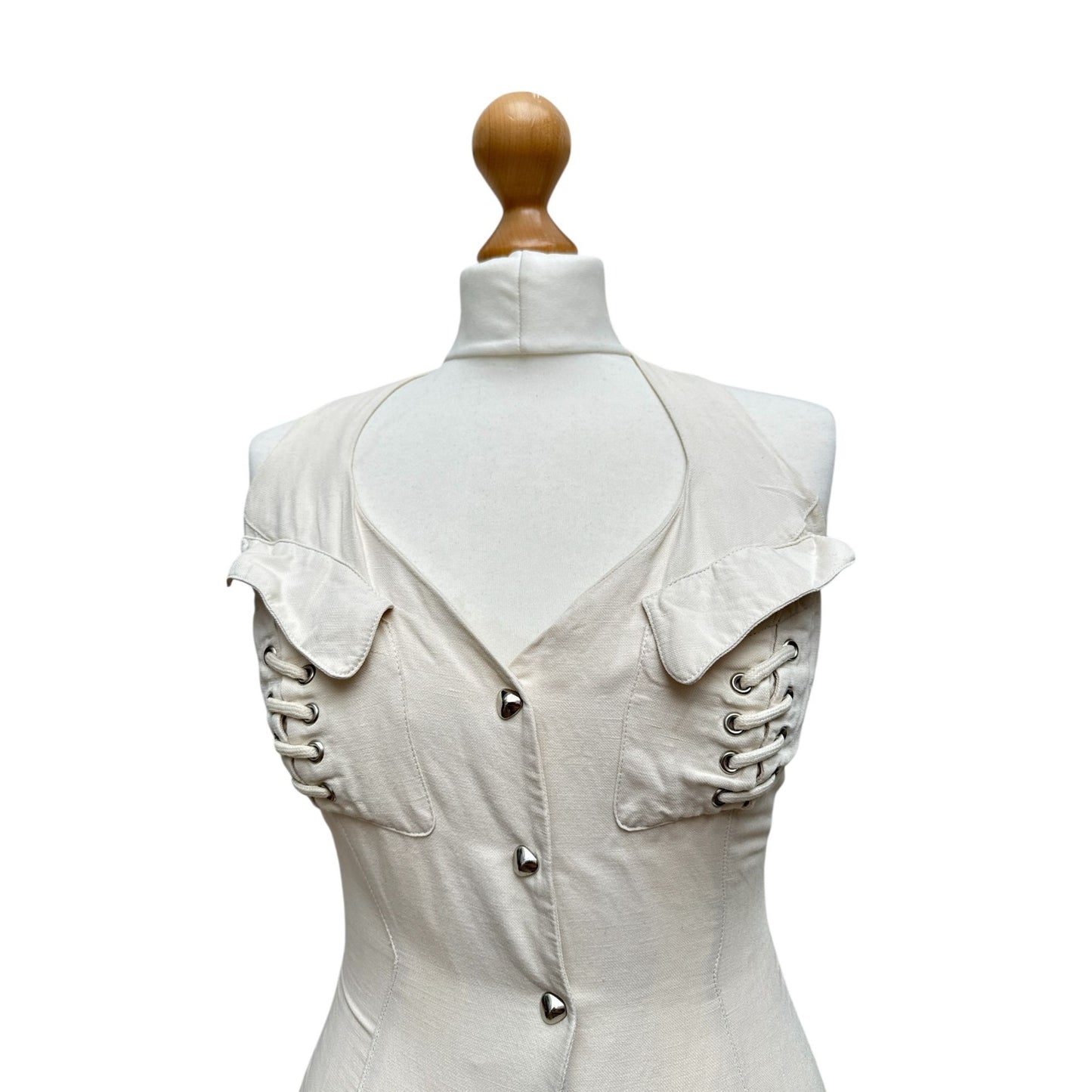 SS 1989 Beige Sculptural Dress