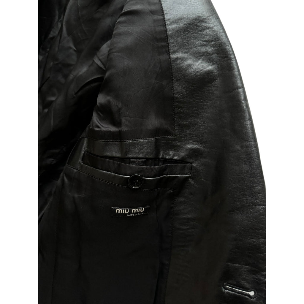 Black Vegan Leather Blazer Jacket