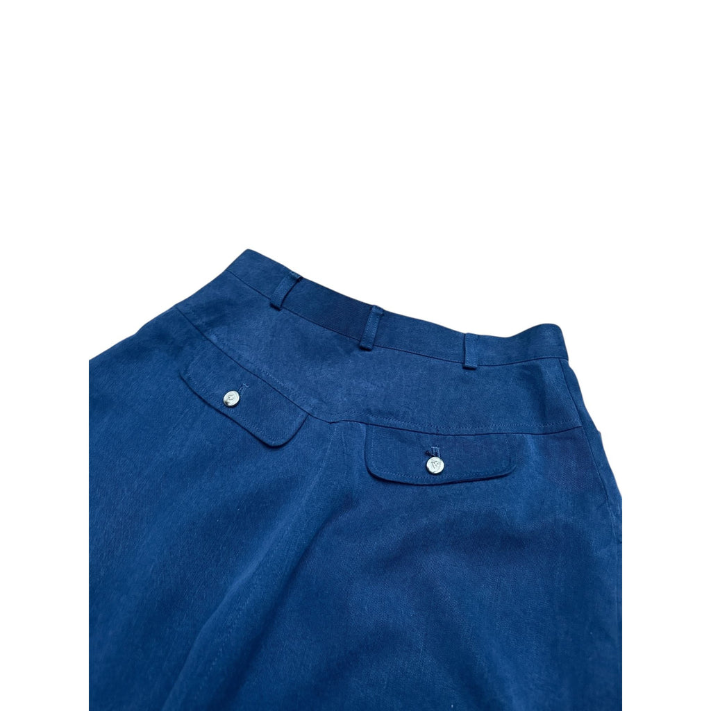 Vintage High Waist Navy Cotton Maxi Skirt 