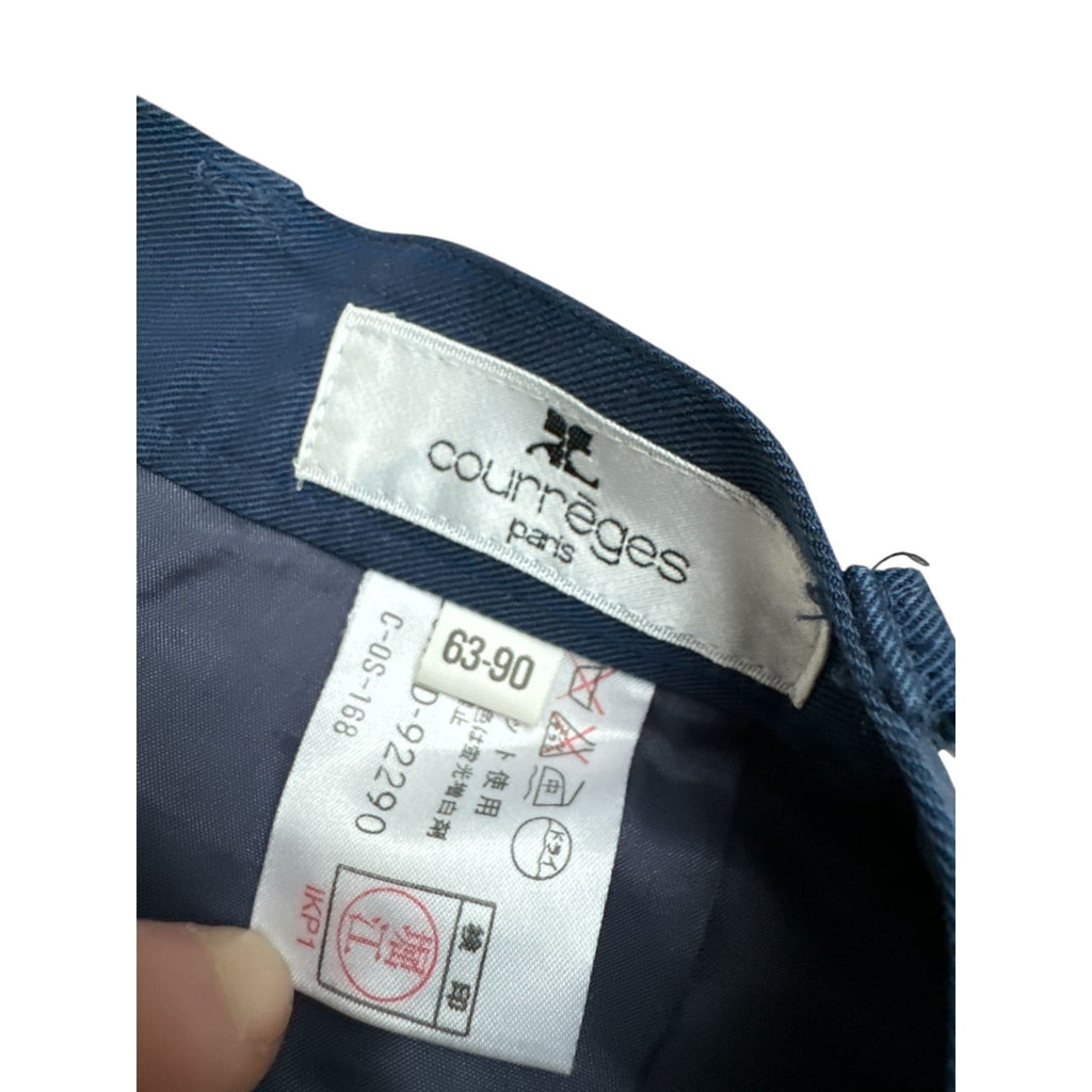 Vintage High Waist Navy Cotton Maxi Skirt 