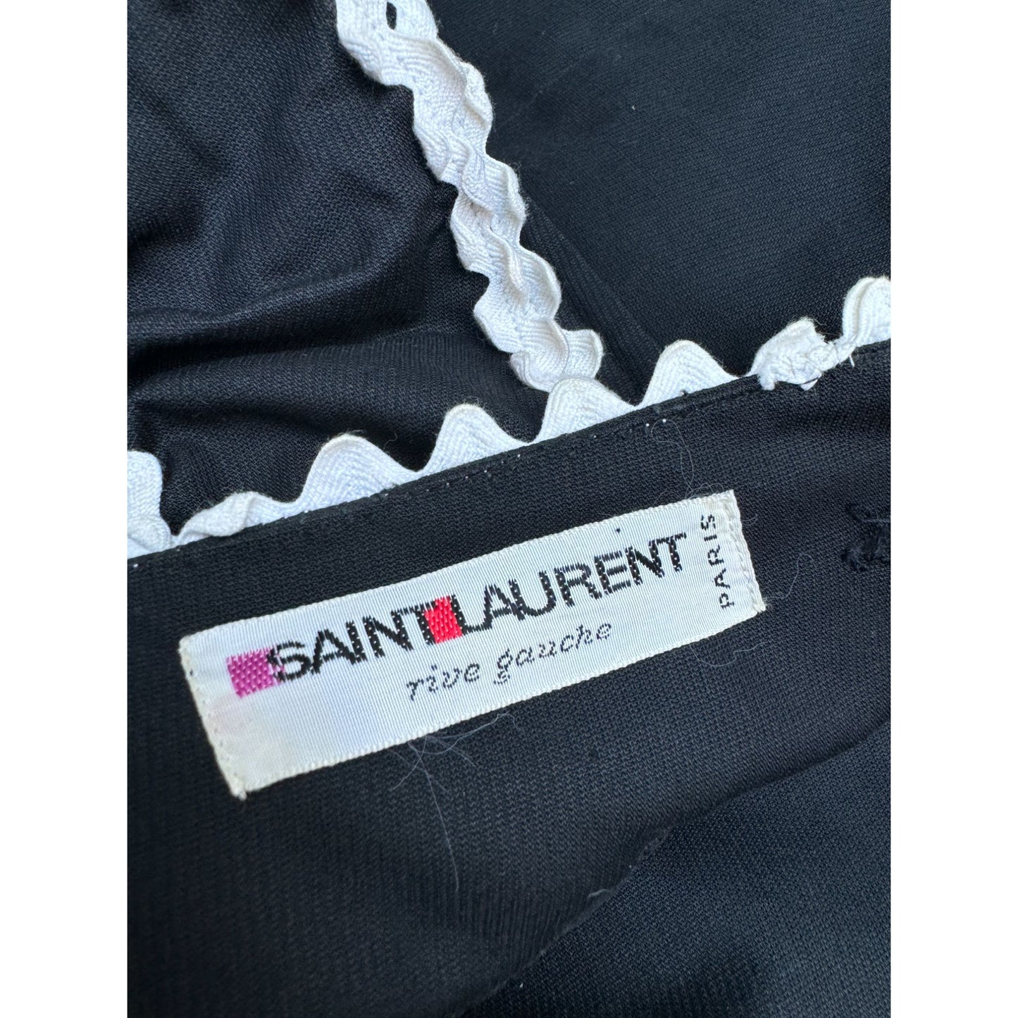 1977 Black Cotton Paysanne Dress 