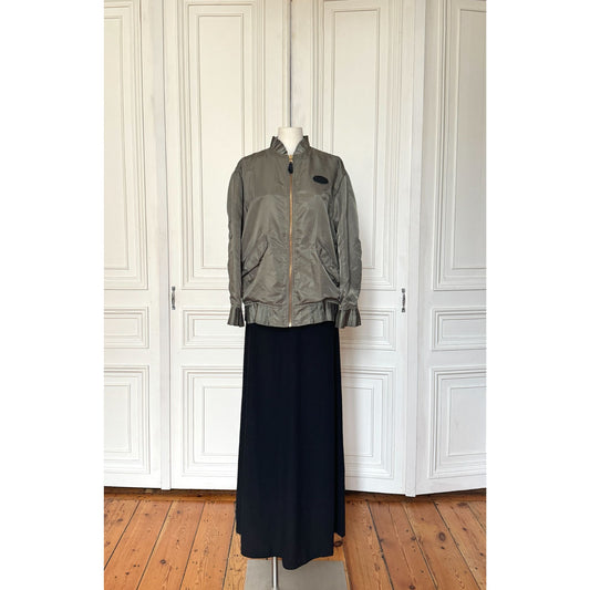 FW 2017 Khaki Pleated Bomber Jacket 