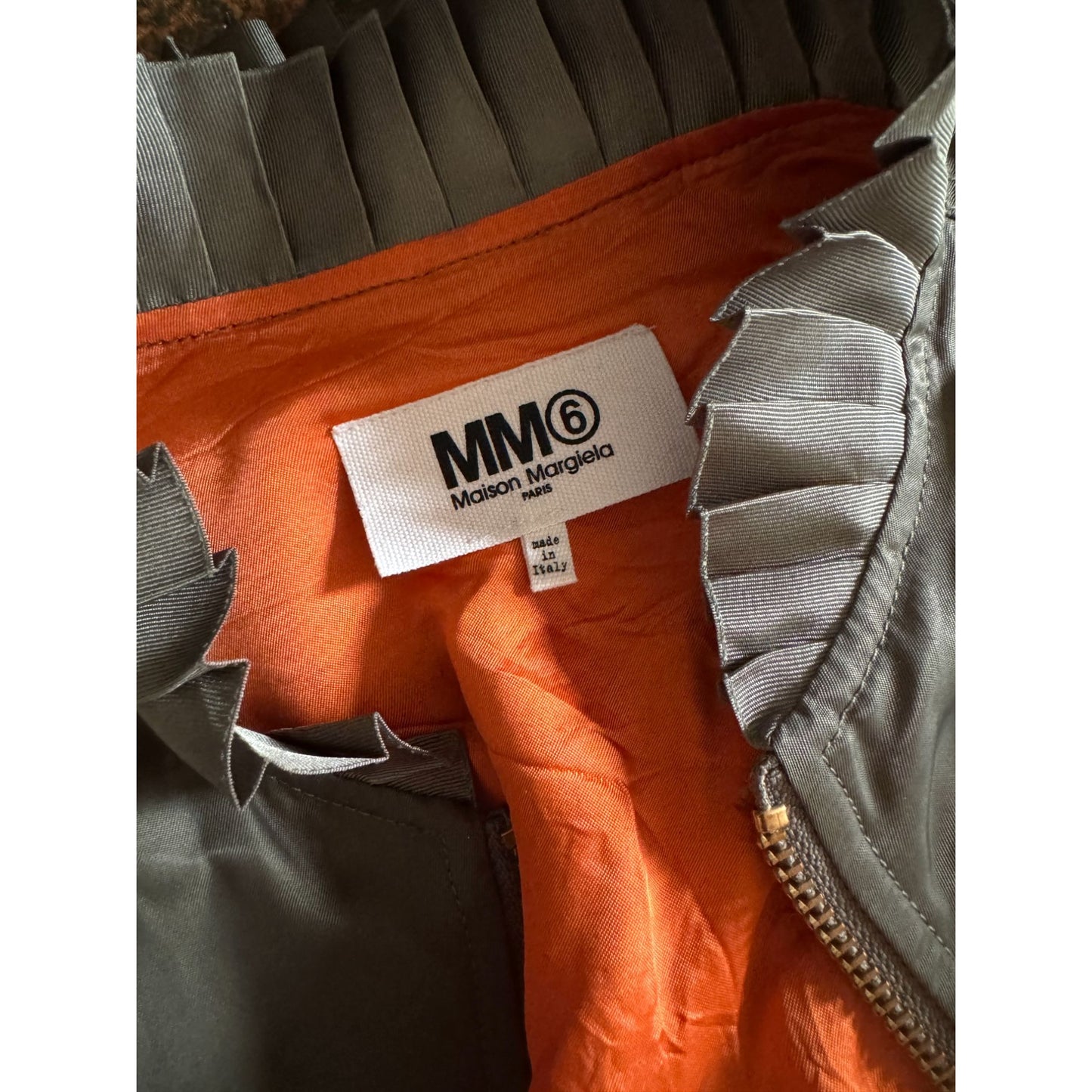 FW 2017 Khaki Pleated Bomber Jacket 