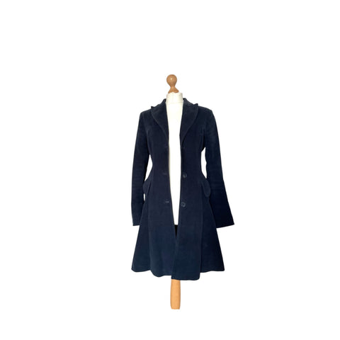 Navy Moleskin Cotton Coat