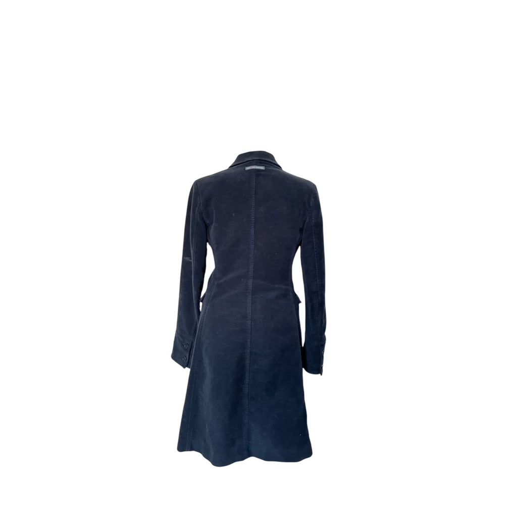 Navy Moleskin Cotton Coat