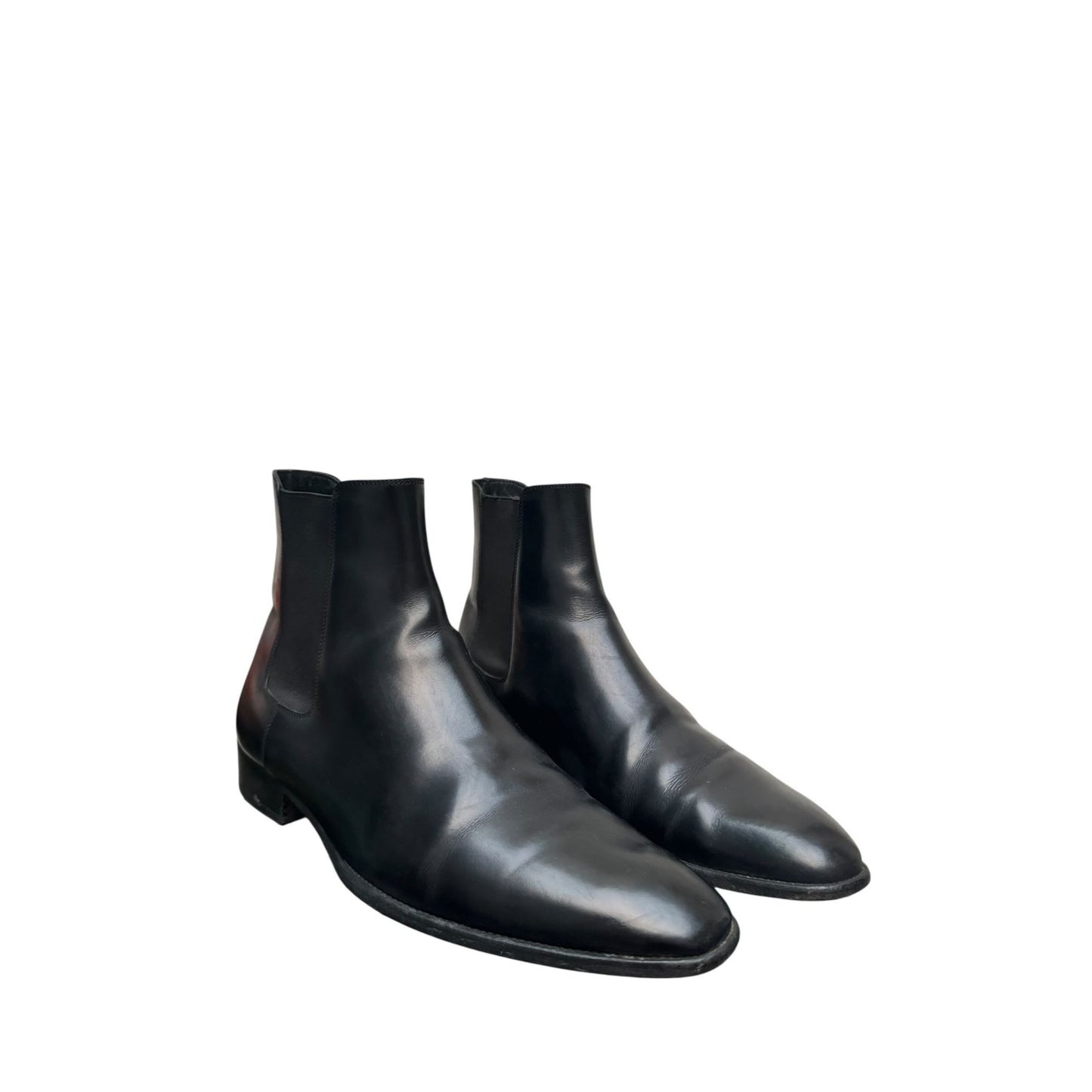 30mm Wyatt Black Leather Chelsea Boots 