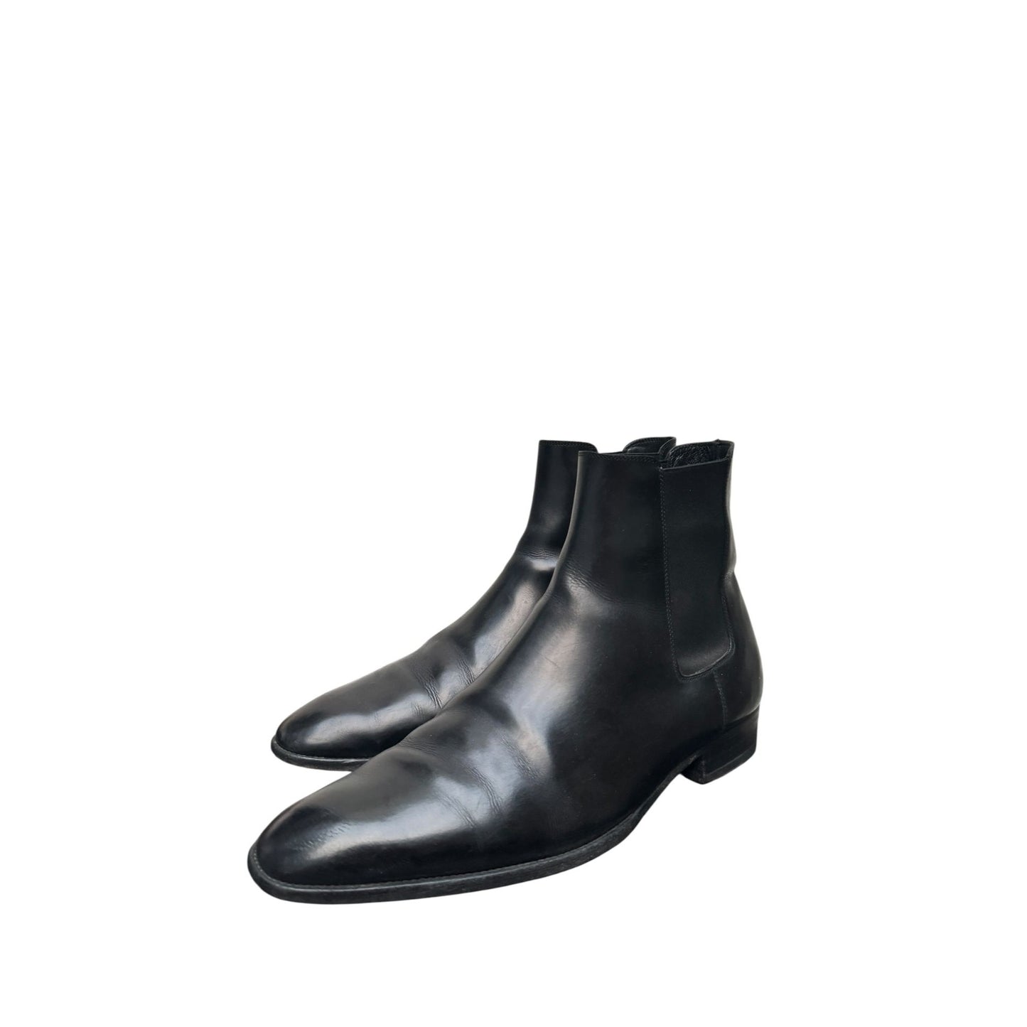 30mm Wyatt Black Leather Chelsea Boots 