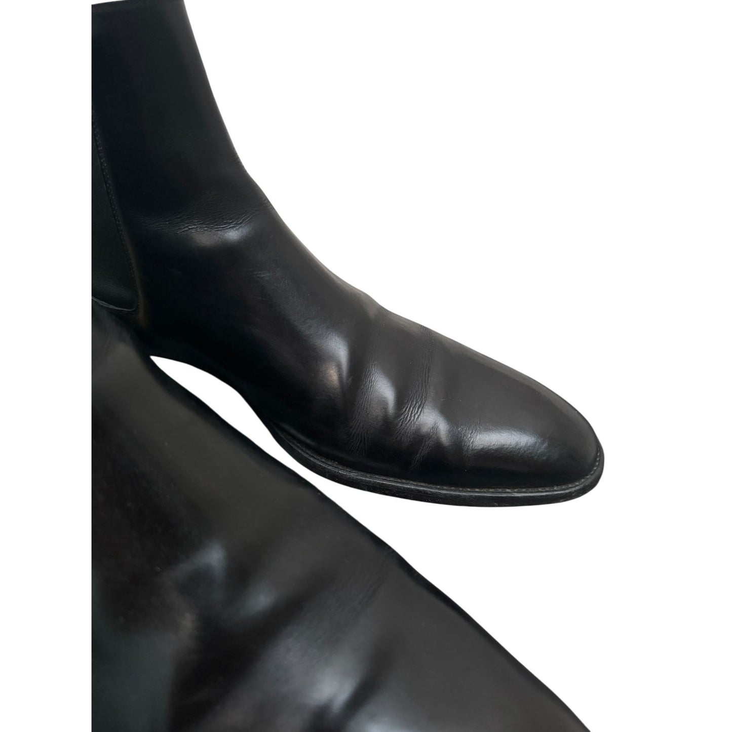 30mm Wyatt Black Leather Chelsea Boots 
