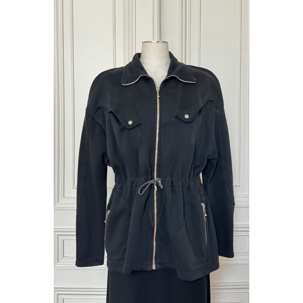 1990s Black Zipped Utility Jacket