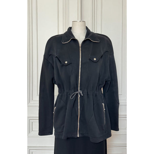 1990s Black Zipped Utility Jacket