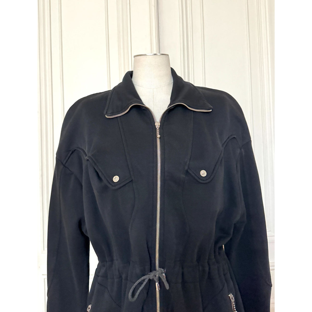 1990s Black Zipped Utility Jacket