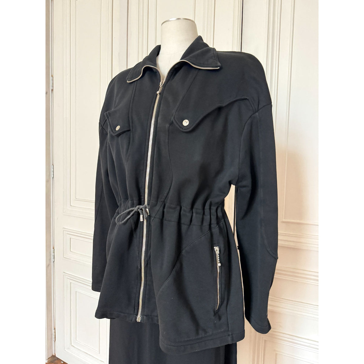 1990s Black Zipped Utility Jacket