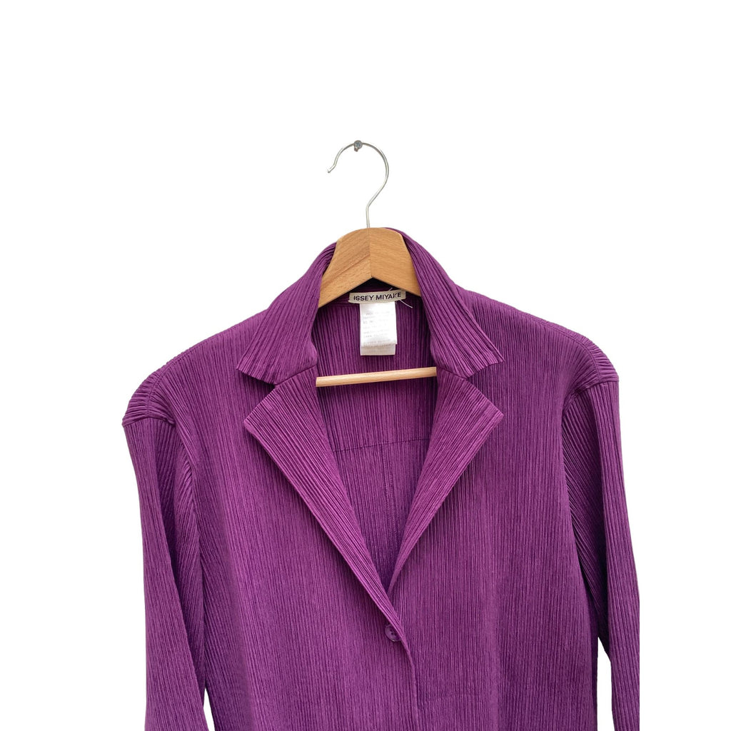 Purple Pleats Set Shirt + Skirt