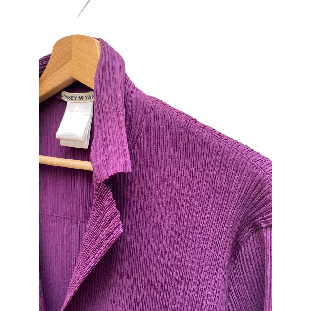 Purple Pleats Set Shirt + Skirt