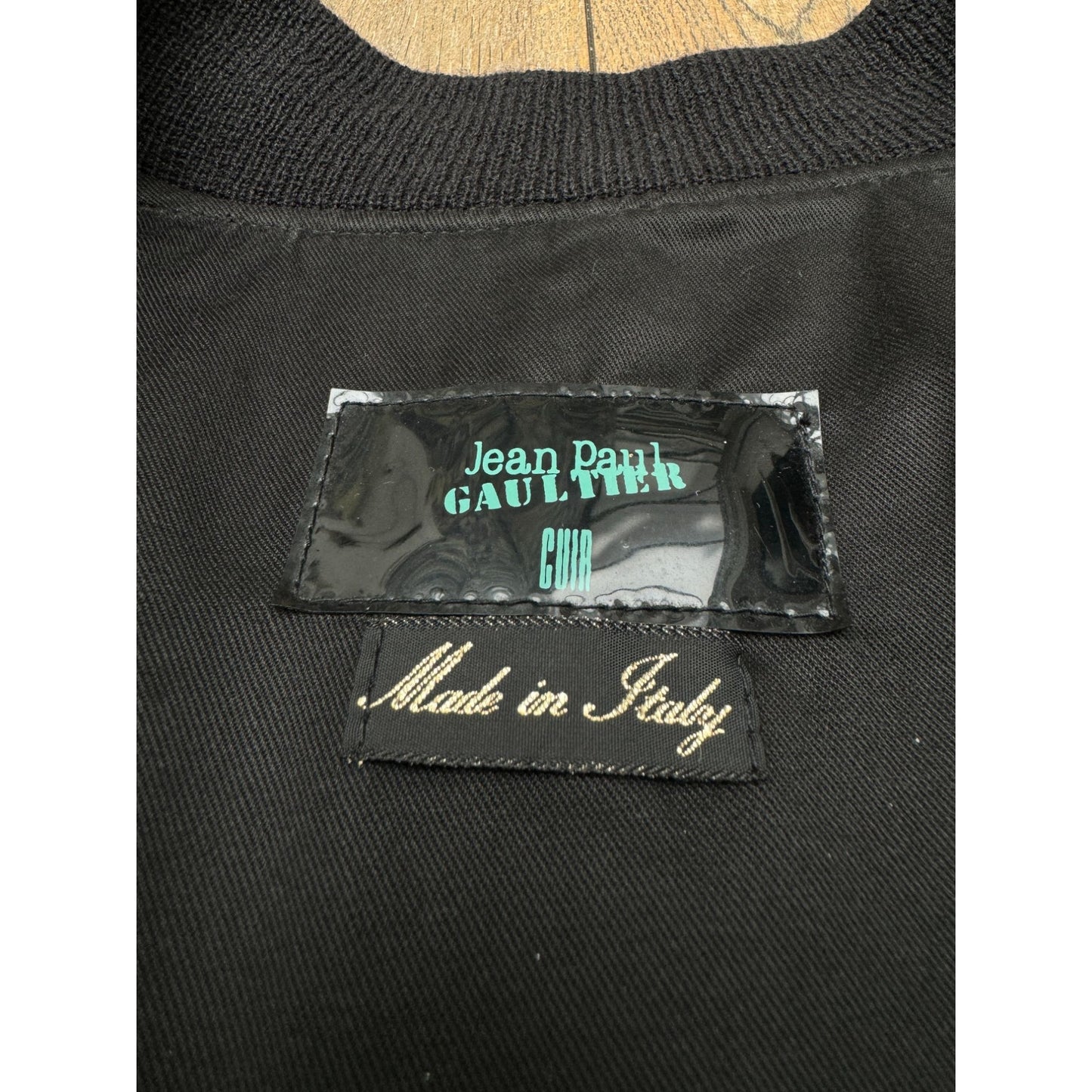 1990s Black Suede & Navy Knitted Cropped Jacket