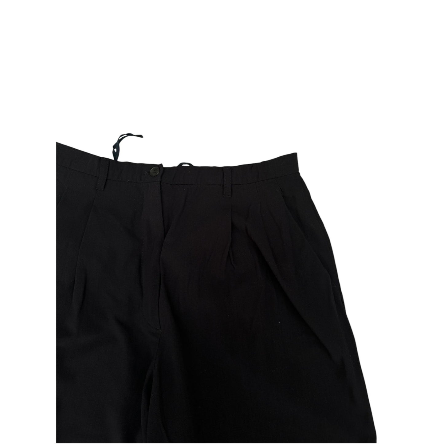Black Wool High Waist Wide Pants