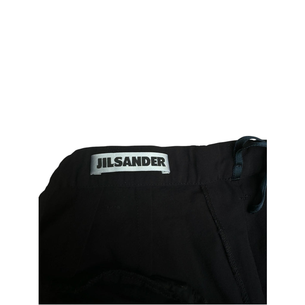 Black Wool High Waist Wide Pants
