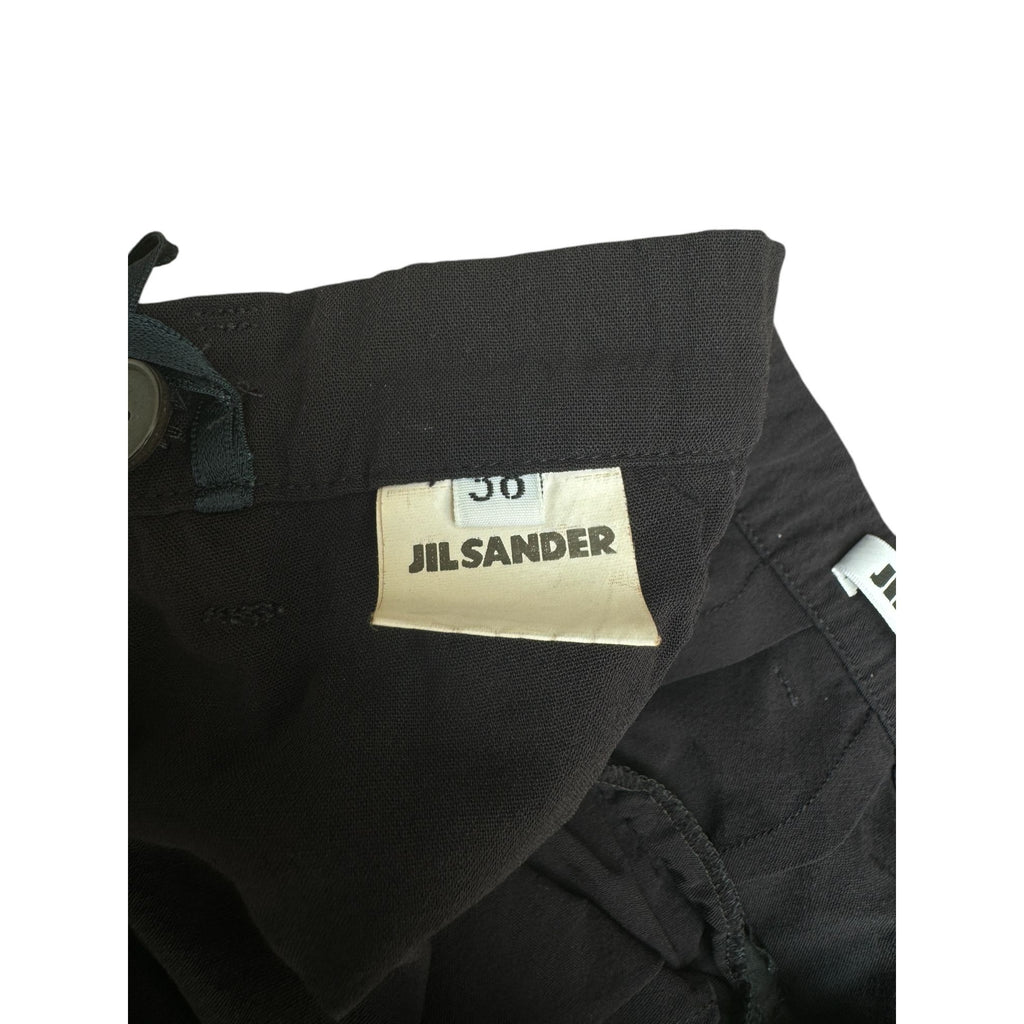 Black Wool High Waist Wide Pants