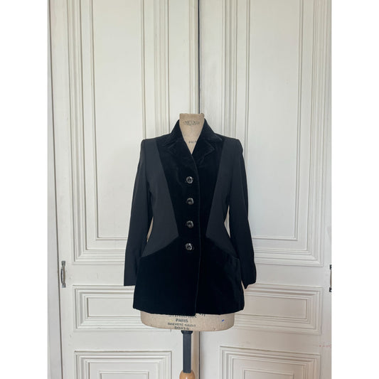 1987 Black Corduroy Blazer Jacket