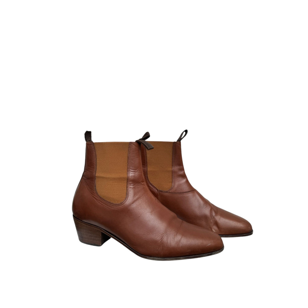 Brown Cuban Heel Chelsea Boots