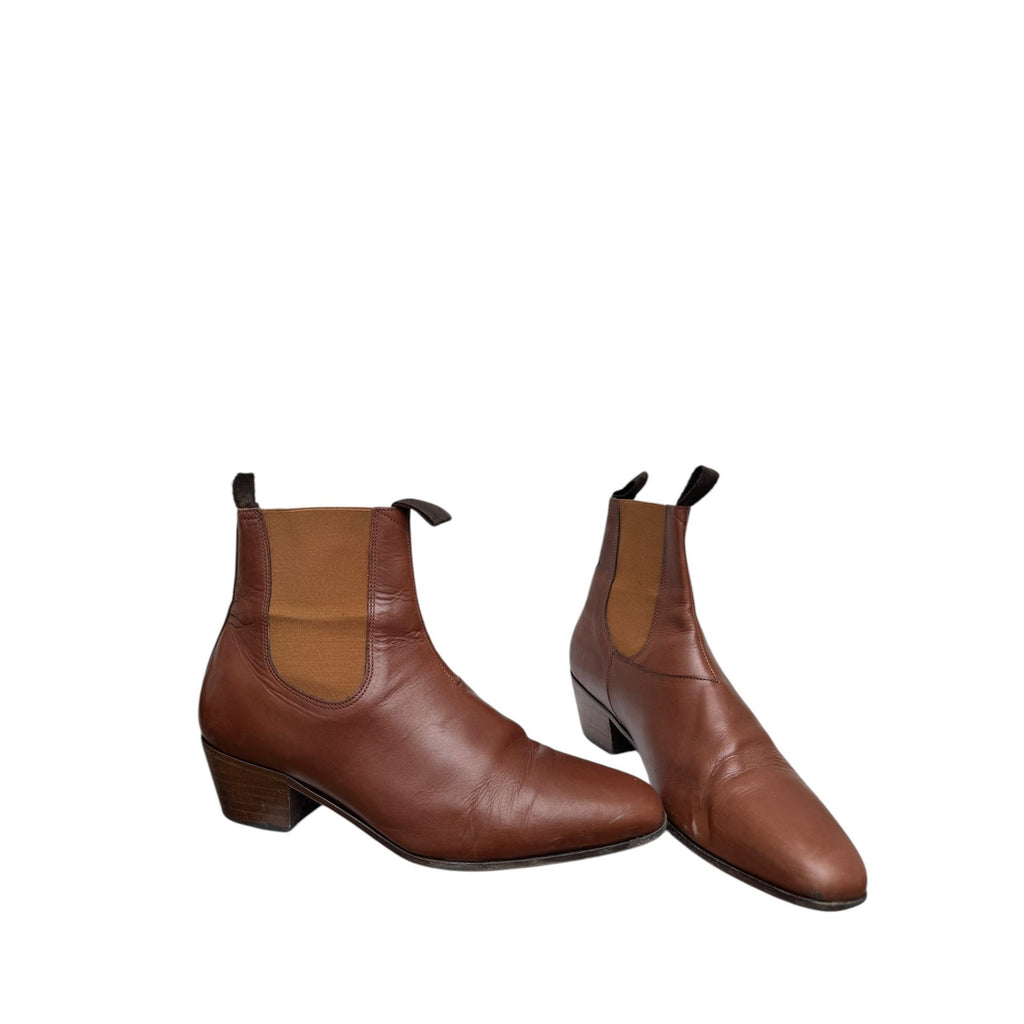 Brown Cuban Heel Chelsea Boots