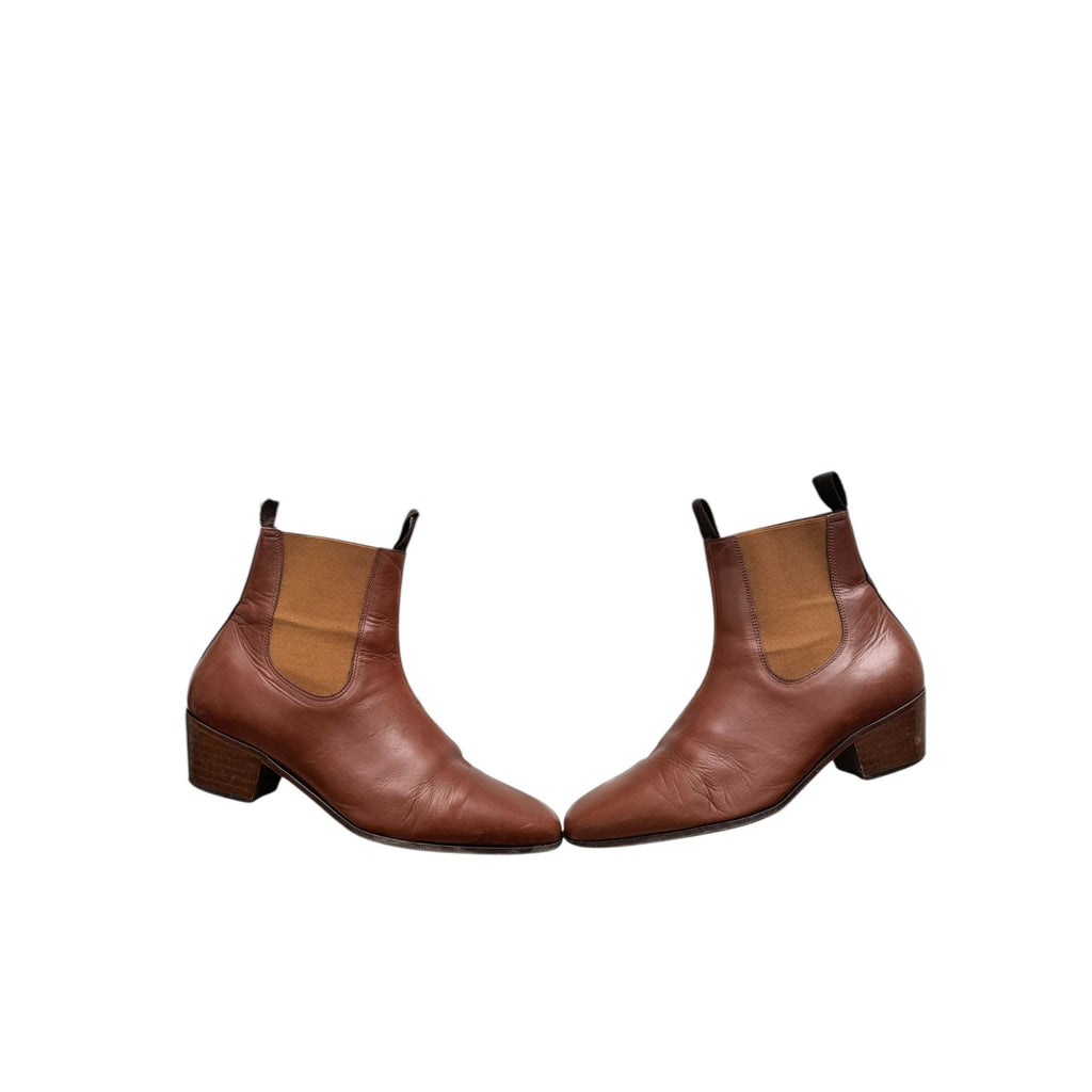 Brown Cuban Heel Chelsea Boots