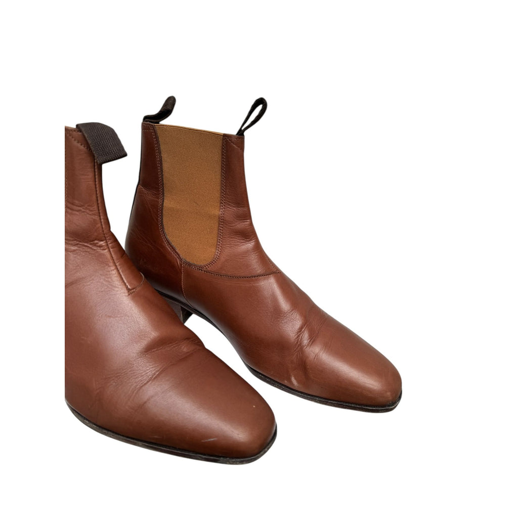 Brown Cuban Heel Chelsea Boots