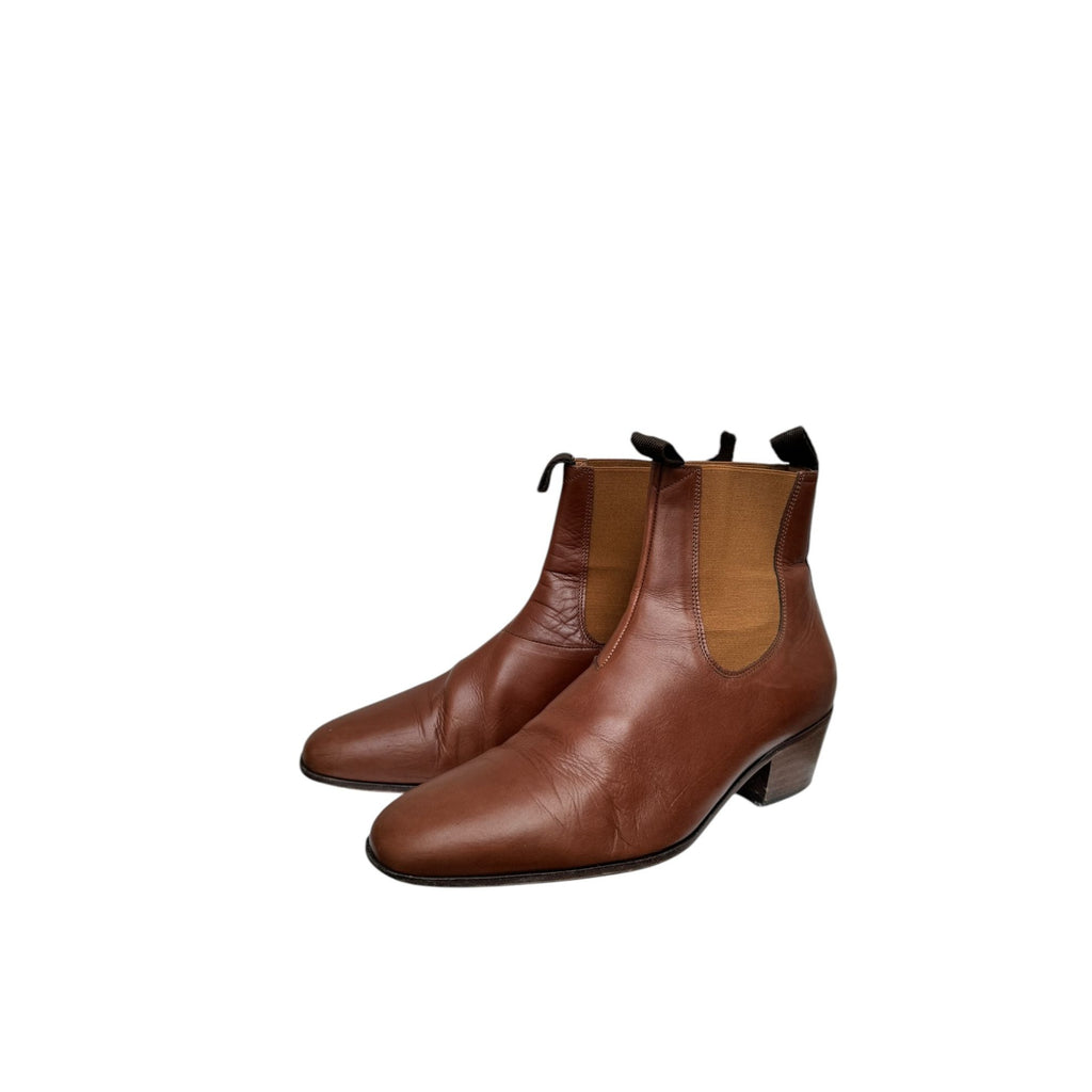 Brown Cuban Heel Chelsea Boots