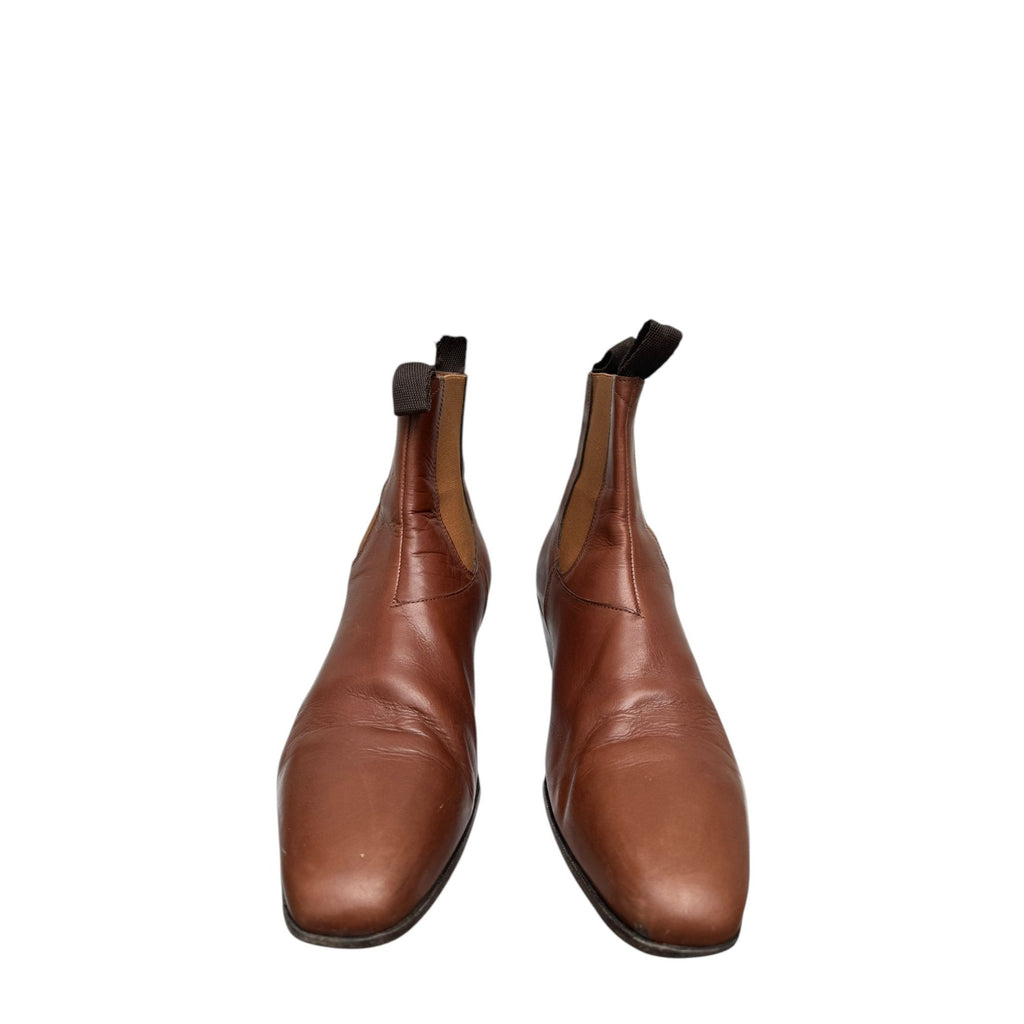 Brown Cuban Heel Chelsea Boots