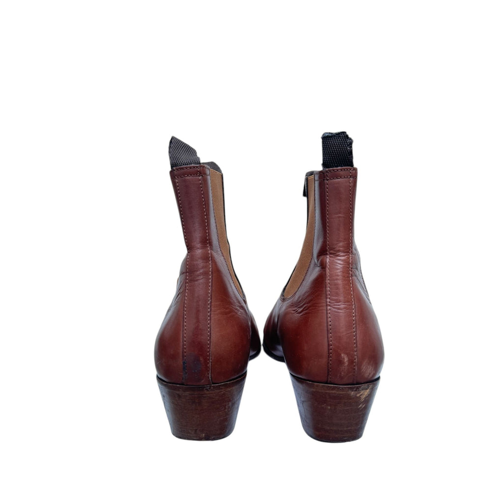 Brown Cuban Heel Chelsea Boots