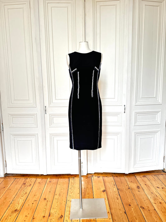 by Raf Simons 2012 Black Silk Embellished Dress