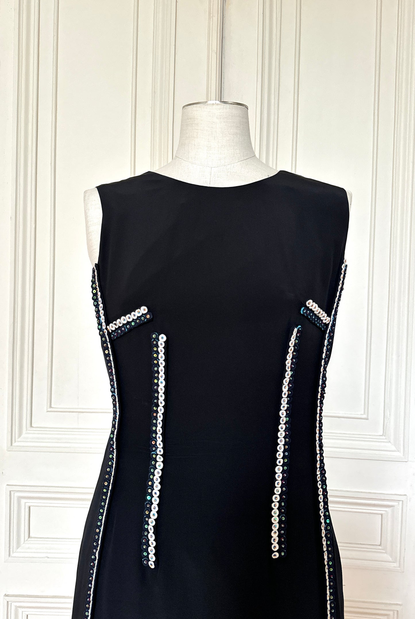 by Raf Simons 2012 Black Silk Embellished Dress