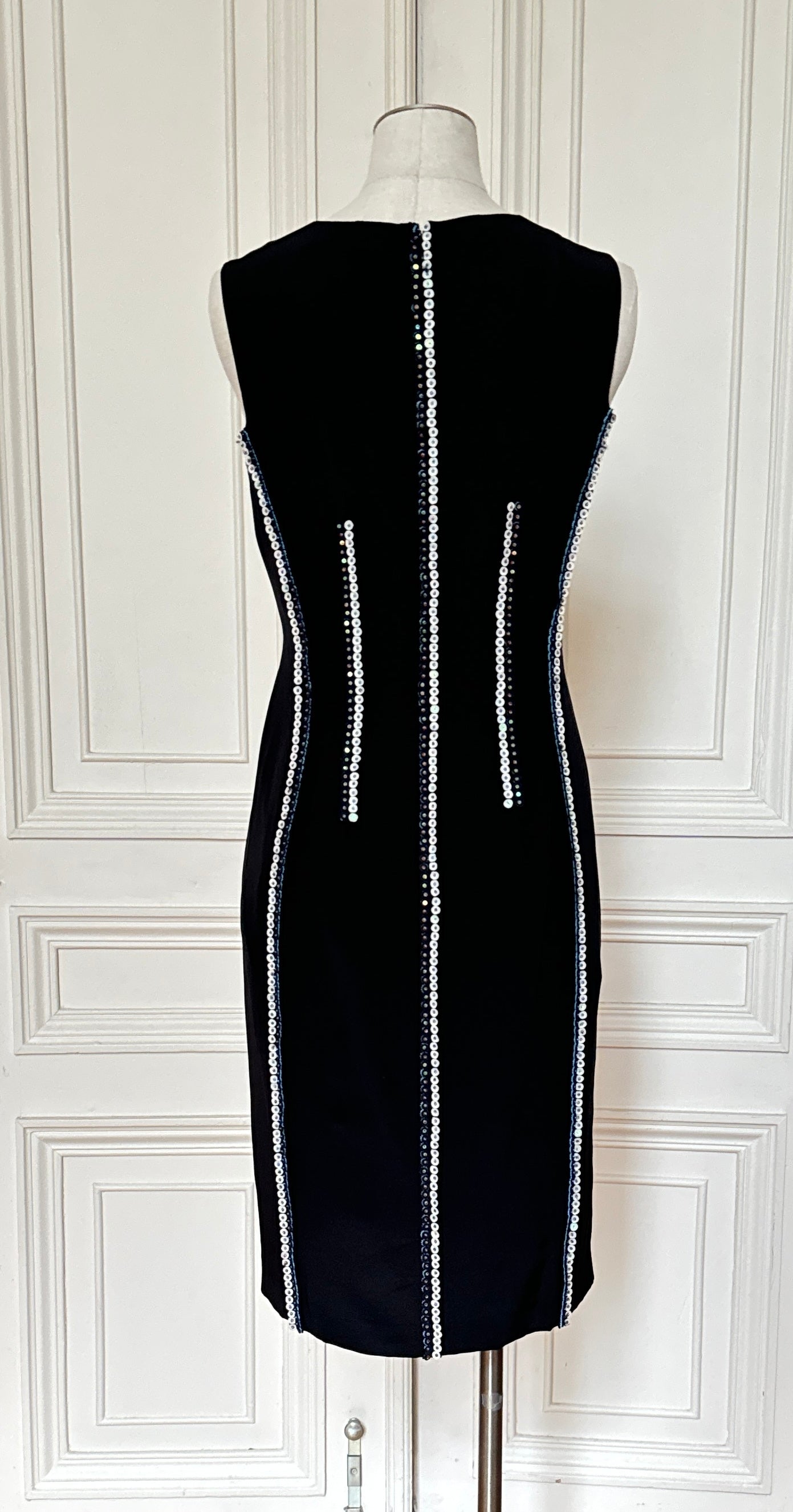 by Raf Simons 2012 Black Silk Embellished Dress