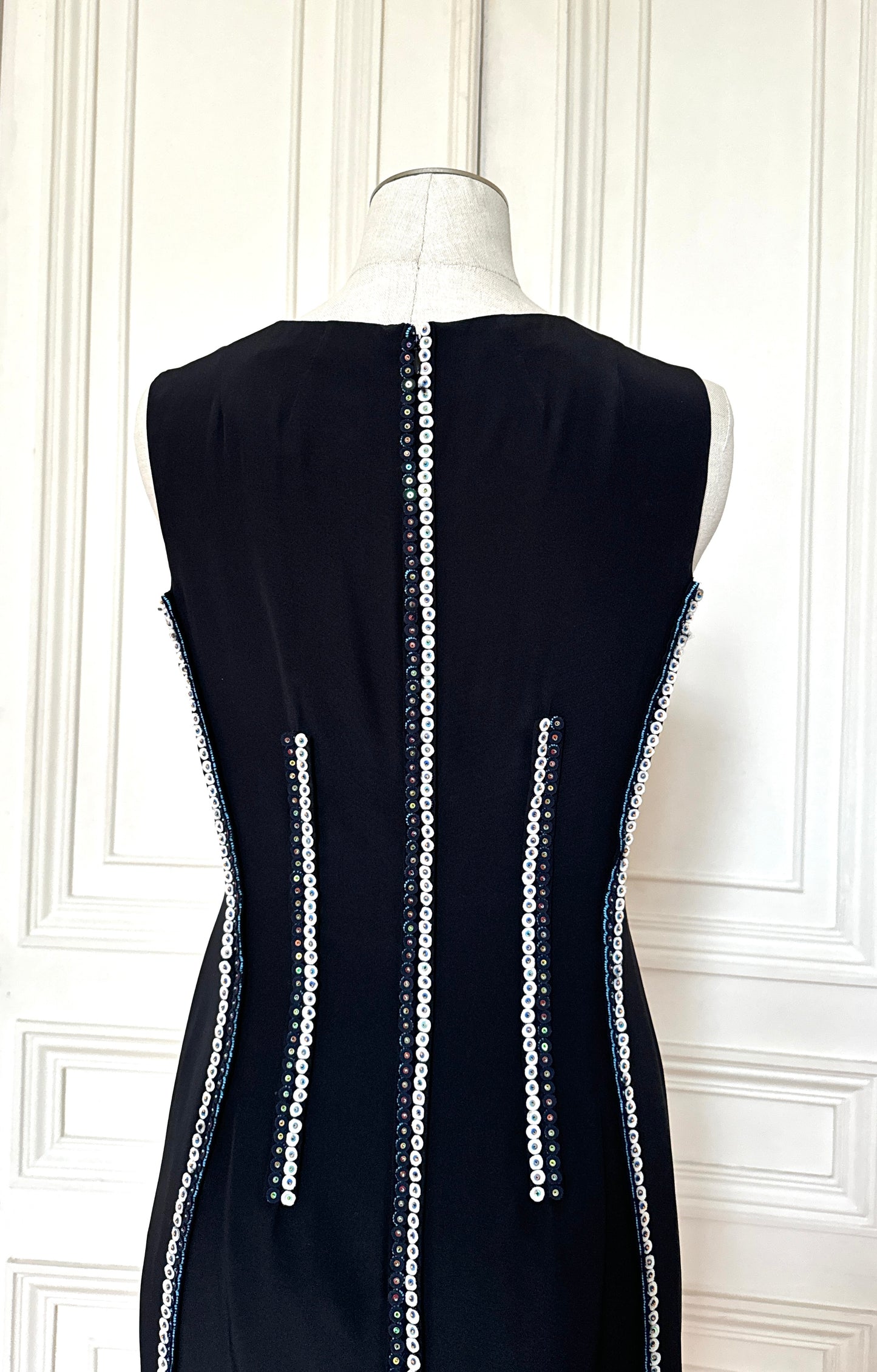 by Raf Simons 2012 Black Silk Embellished Dress