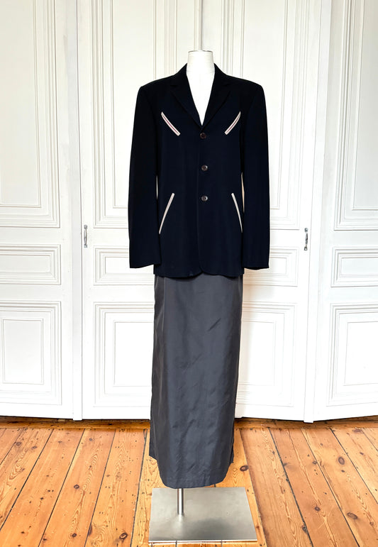 Early 2000s Black Wool Blazer Jacket