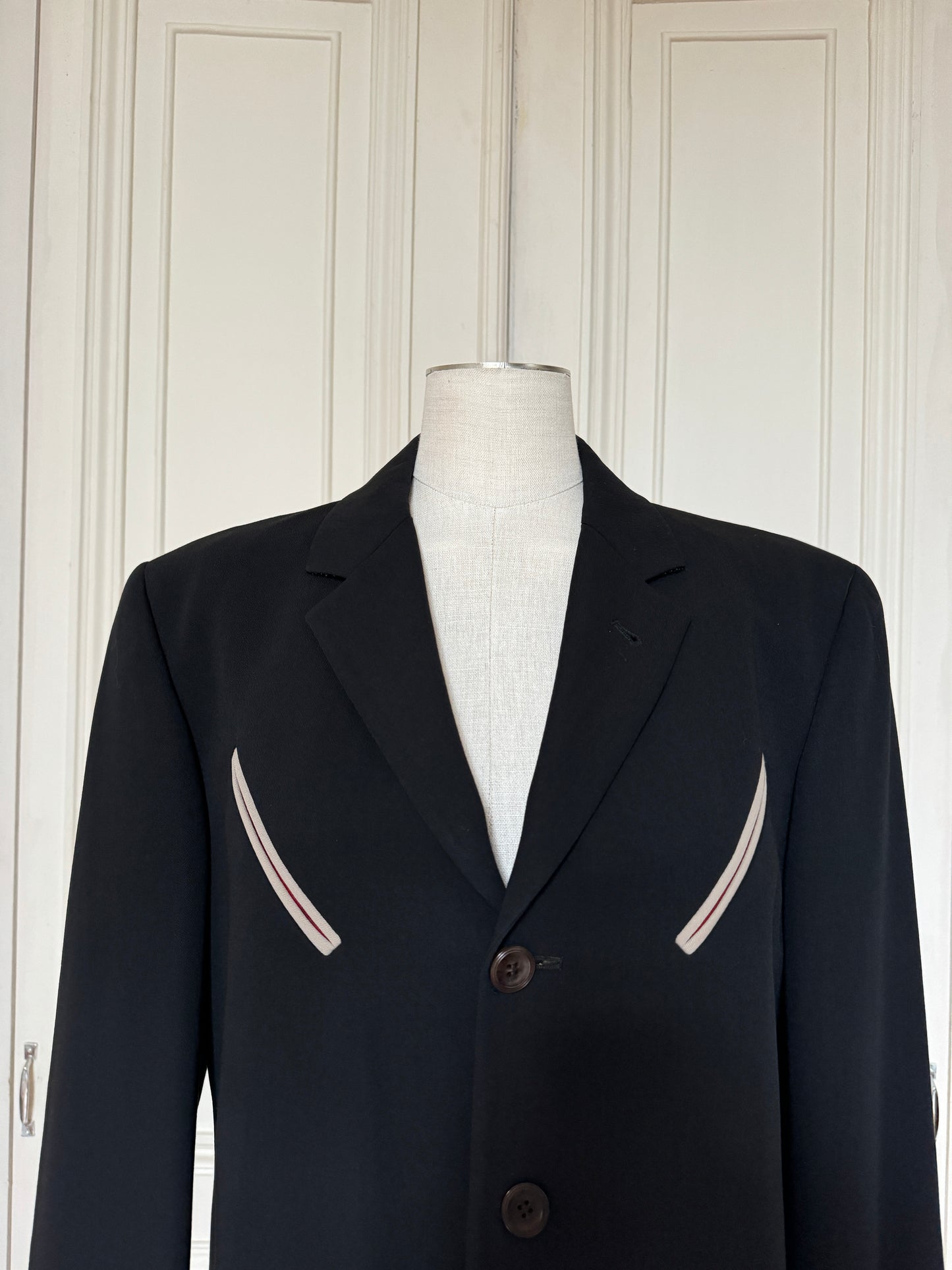 Early 2000s Black Wool Blazer Jacket
