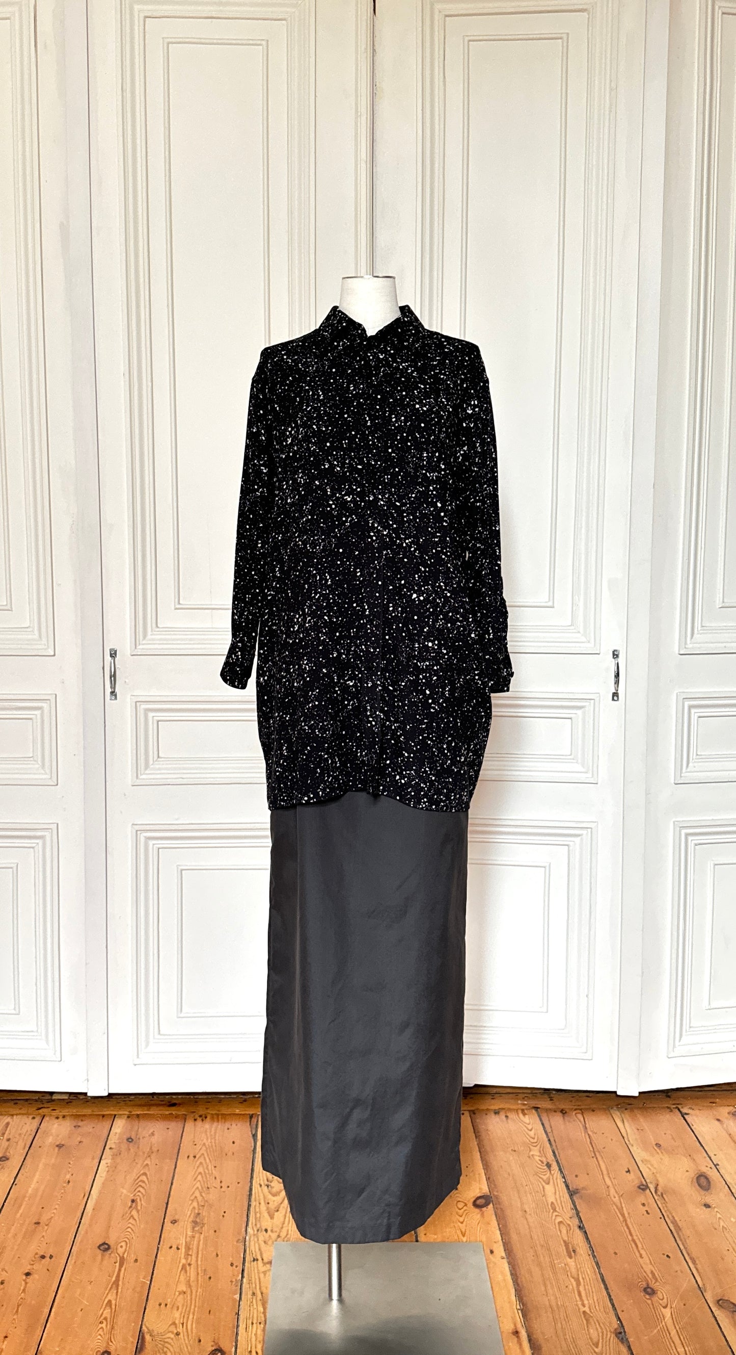 Saint Laurent Paris By Hedi Slimane 2015 Black Splattered Shirt Size 36 / S