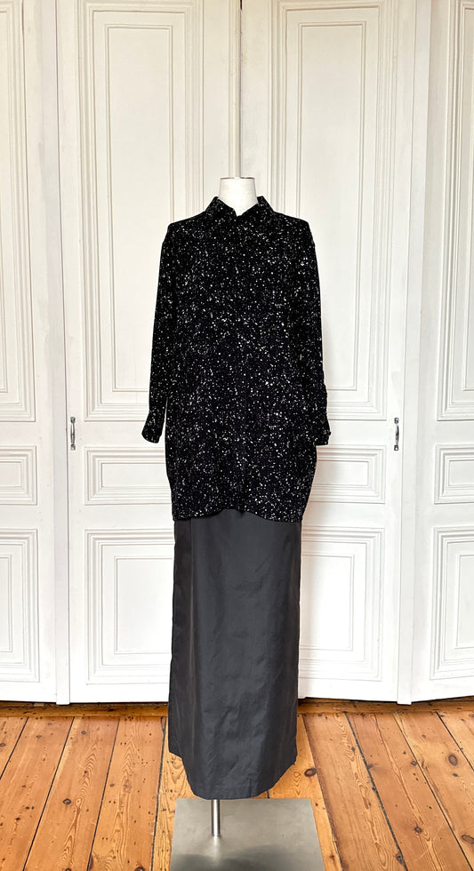 Saint Laurent Paris By Hedi Slimane 2015 Black Splattered Shirt Size 36 / S