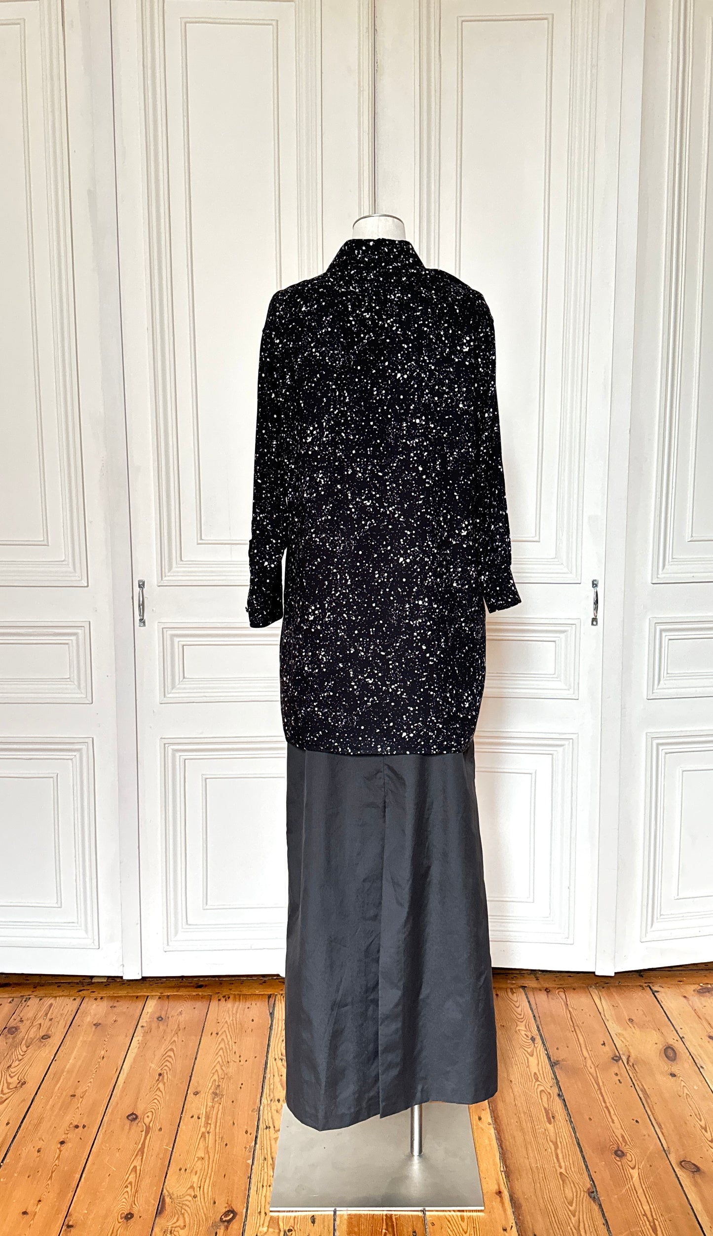 Saint Laurent Paris By Hedi Slimane 2015 Black Splattered Shirt Size 36 / S