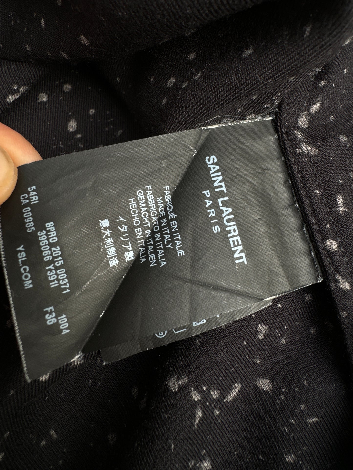 Saint Laurent Paris By Hedi Slimane 2015 Black Splattered Shirt Size 36 / S