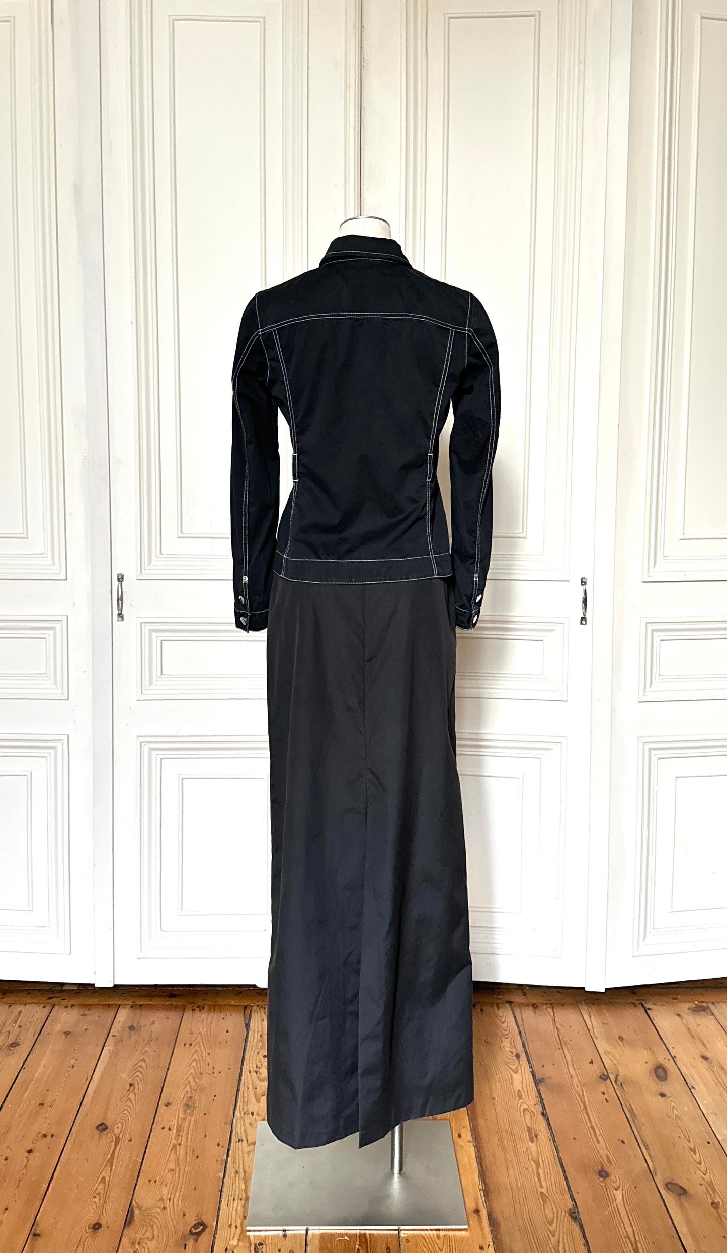 Black Contrast Stitch Jacket