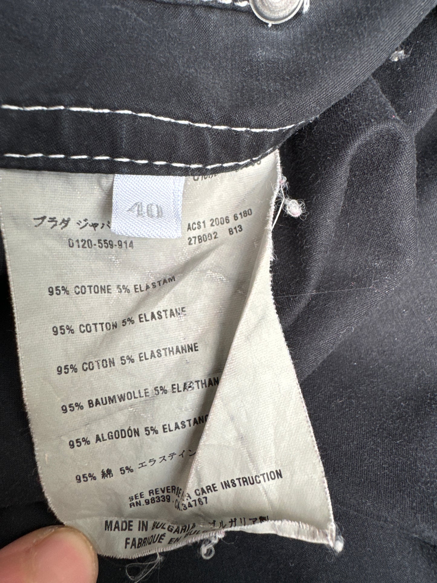 Black Contrast Stitch Jacket