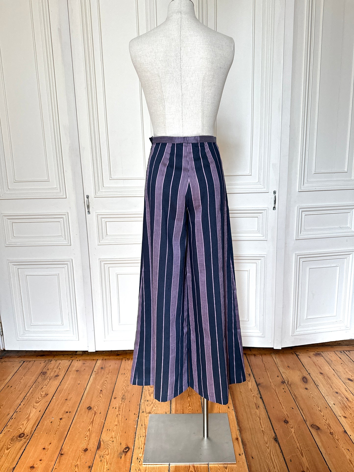 1990s Striped Linen Pants Suit