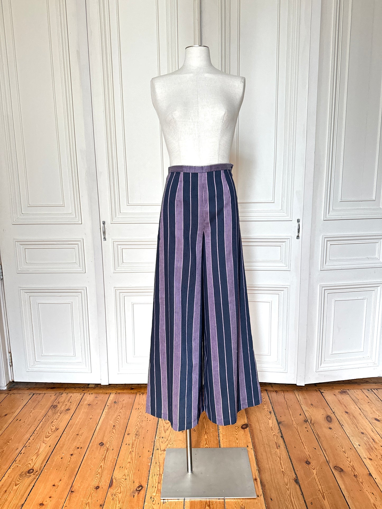 1990s Striped Linen Pants Suit