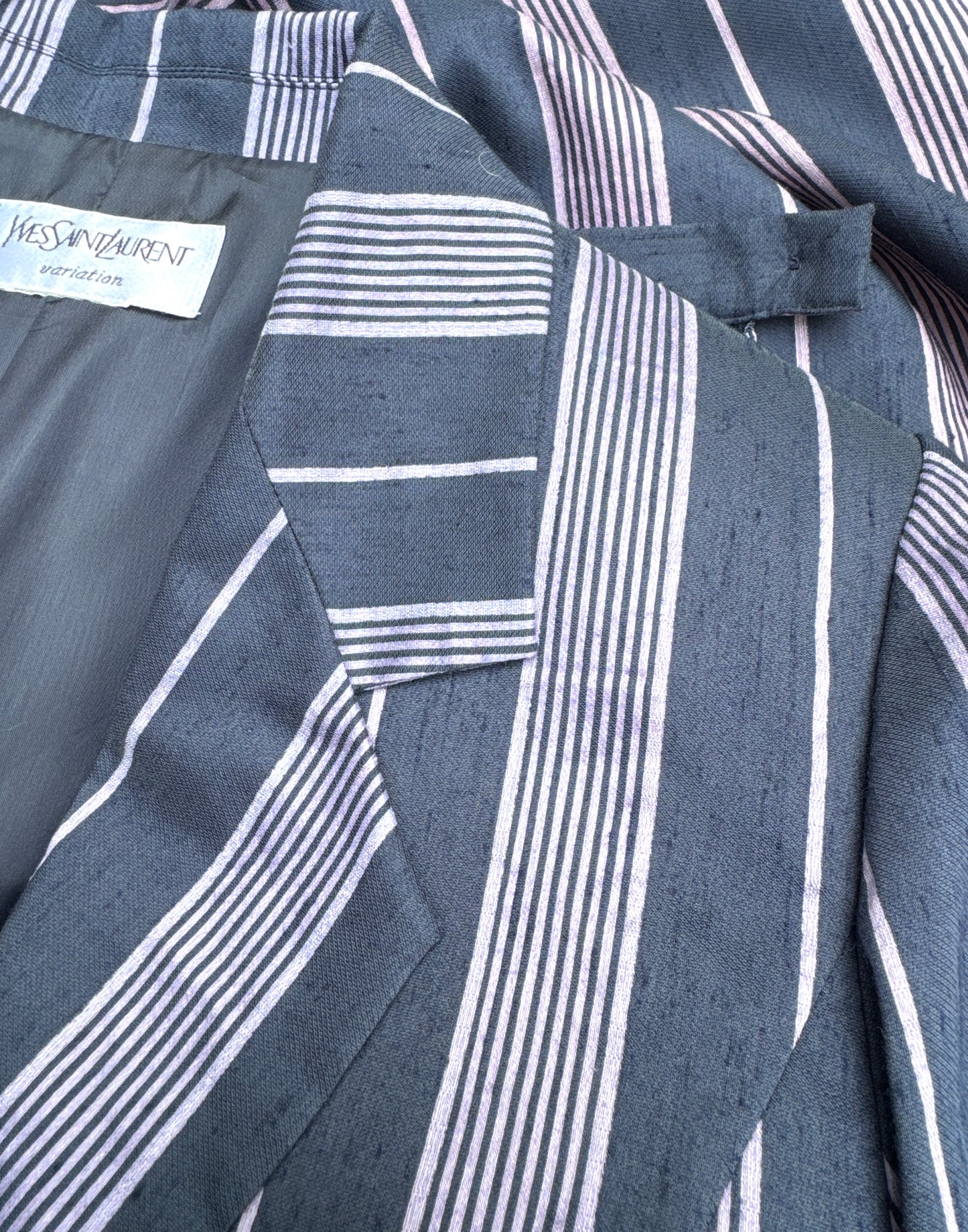 1990s Striped Linen Pants Suit