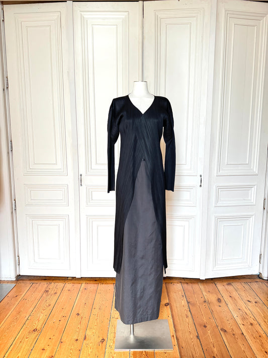 Pleats Please Black Pleated Coat