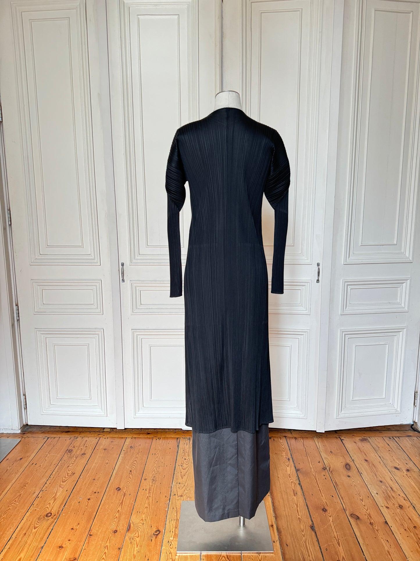 Pleats Please Black Pleated Coat