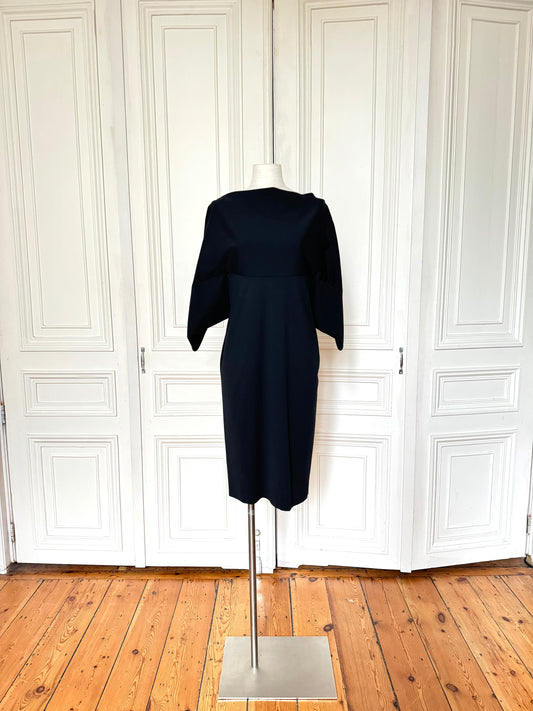 Black Sculptural Sleeve Dress 